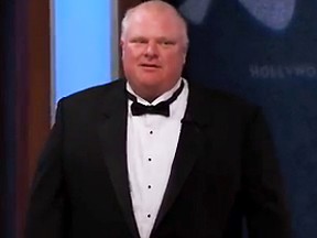 Mayor Rob Ford makes a brief appearance on Jimmy Kimmel Live on Sunday night.