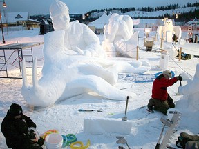 This sculpture of a hunter cleaning a freshly-killed walrus took 52 hours to finish at a snow sculpture competition in Whitehorse, Yukon. 
(SUBMITTED PHOTO/QMI AGENCY FILE PHOTO)