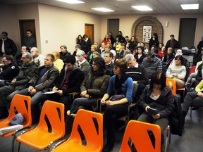 The gallery in the Stanley Complex in Varna was packed with supporters of the Bayfield Arena March 3. Council voted 5-4 not to rescind their decision to remove the ice following this season of hockey and skating.