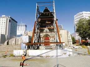 The iconic namesake Christ Church Cathedral remains in ruins three years after an earthquake devastated much of the central business district of Christchurch, New Zealand. (Gord Hume photo)