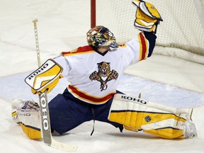 Blast from the past as the Panthers have acquired goaltender Roberto Luongo following a trade with the Canucks on Tuesday, March 4, 2014. (Shaun Best/Reuters/Files)
