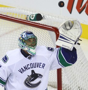 June 4, 2011; Vancouver, BC, CANADA; Vancouver Canucks goalie Roberto Luongo  (1) during game two of