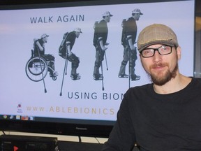 Mitch Brogan is no longer bound to a wheelchair with th e help of his exoskeleton robotic legs.