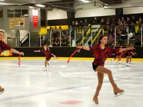 Skaters from the Mannville Junior and Senior StarSkaters perform at A Tropical Vacation, an event hosted by the Vermilion Figure Skating Club on March 1