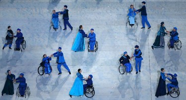 Performers take part in the opening ceremony of the 2014 Paralympic Winter Games in Sochi March 7, 2014. (REUTERS)