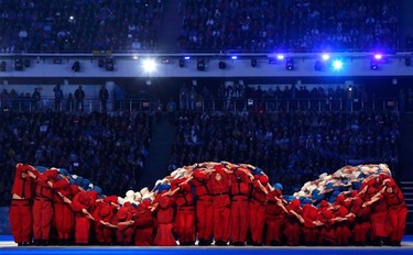Performers take part in the opening ceremony of the 2014 Paralympic Winter Games in Sochi, March 7, 2014. (REUTERS)