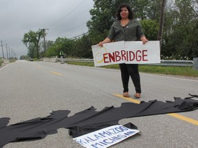 Vanessa Gray, of Aamjiwnaang and Sarnia Against Pipelines is seen in this July 27, 2013 file photo.  (BARBARA SIMPSON/QMI AGENCY)