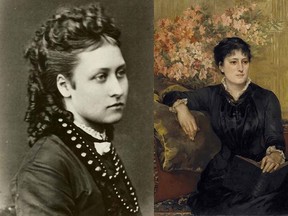 At left is Princess Louise, the daughter of Queen Victoria, and at right is her portrait of sculptor Henrietta Montalba.