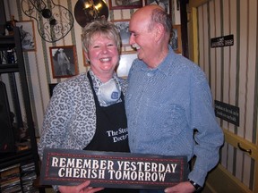 Deb Boyd and hubby Carl Pickup in the Bruce Hotel. (SUPPLIED)