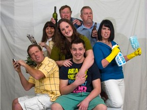 Petrolia Community Theatre presents "Things My Mother Taught Me" at the VPP April 3-6. The cast includes (counter-clockwise from botttom left) Steve Jackson playing Carter, TJ Kiff playing Gabe, Rhonda Ross playing Lydia, Doug Wright playing Wyatt, Warren Graham playing Max, Teresa Ingles playing Karen, and (centre) Megan Douglas playing Olivia. SUBMITTED PHOTO