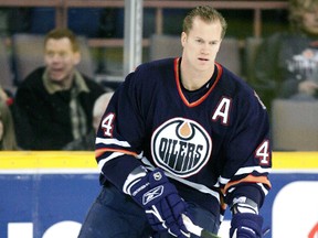 Former Edmonton Oiler Chris Pronger skates during the warm-up before a game against the Minnesota Wild at Rexall Place in Edmonton, Alta., on Friday February 10, 2006. The Oilers are desperate for another high-impact D-man. (EDMONTON SUN FILE)