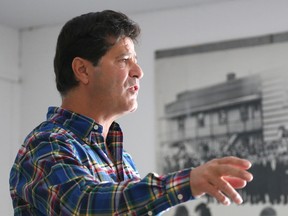 Unifor national president Jerry Dias speaks in Sudbury on Jan. 29/2014 at a Rights at Work leadership meeting. Unifor was formed through a merger between the Canadian Auto Workers (CAW) and the Communications, Energy and Paperworks unions.
Gino Donato/QMI Agency