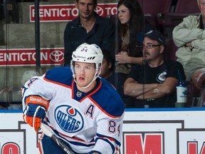Oscar Klefbom, shown here playing in a pre-season prospects tournament, is with the Oilers on their current four-game road trip. (QMI Agency file)