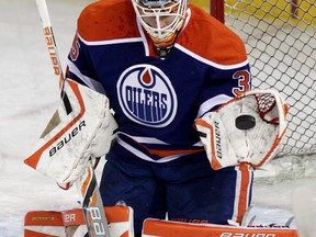 Viktor Fasth says he's eager to get the start in net for the Oilers after a season that's been marked by time lost due to injury. (David Bloom, Edmonton Sun)
