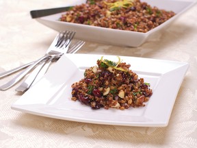 Red Quinoa and Wheat Berry Salad from The Vegetarian’s Complete Quinoa Cookbook. (Whitecap Books)