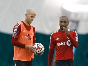 All signs point to TFC's Michael Bradley and Jermain Defoe travelling for the club's season opener this week in Seattle. (Stan Behal/Toronto Sun)