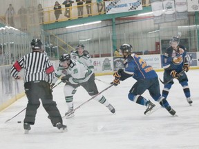 The Drayton Valley Thunder faced the Fort McMurray Oil Barons on Mar. 9 for game three in the best-of-five first round of AJHL playoffs. The Oil Barons defeated the Thunder by a score of 3-1 Sunday afternoon completing a sweep of the series.