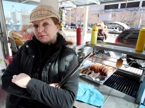Marianne Moroney at her hotdog cart in March 2011.
Craig Robertson/Toronto Sun