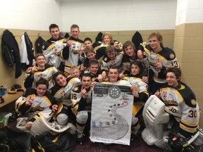 The KIngston Junior Frontenacs minor bantam AAA team will play in the OMHA championship tournament in Bradford this weekend. (Supplied photo)