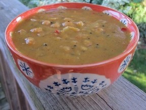 Curried Pumpkin, Coconut & Chickpea Soup