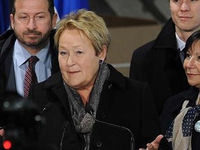 Parti Quebecois leader Pauline Marois in Becancour, Que., Tuesday, March 11, 2014.  (ANNIE T ROUSSEL/QMI Agency)