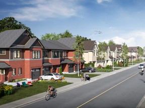 Minto’s new executive townhomes will be built along Woodroffe Avenue between Serena Way and Cresthaven Drive. Traffic calming measures are slated to be put in place in effect turning Woodroffe south of Strandherd Drive from a major thoroughfare into a residential street.