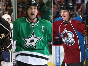 Jeff Carter, Jamie Benn and Nathan MacKinnon. (AFP)