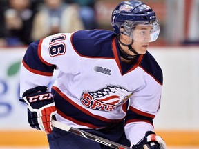 Saginaw Spirit centre Terry Trafford was found dead in his truck after he was reported missing. (OHL photo)