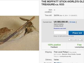 The "Moffat" stick auction site on EBay. (Screen grab)