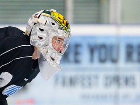 London Knights goaltender Anthony Stolarz practises with his team at the Western Fair Sports Complex in London on Thursday. CRAIG GLOVER/The London Free Press/QMI Agency