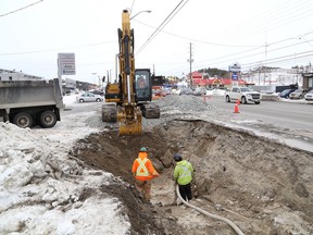 There is a water main break on The Kingsway, as well as one on Paris Street, near Plaza 69. (file photo)