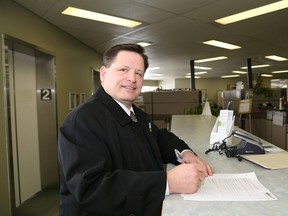 Greater Sudbury mayoral candidate Jeff Huska filed his papers on Thursday at city hall. JOHN LAPPA/THE SUDBURY STAR/QMI AGENCY
