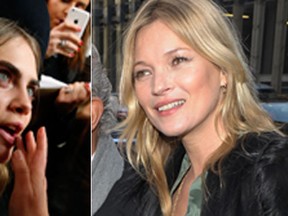 Model Cara Delevingne and Kate Moss team up for Burberry.(WENN/REUTERS/Suzanne Plunkett)