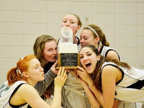 The Panthers Grade 12s celebrate with the Metro League trophy. - Photo by Mark Kumar