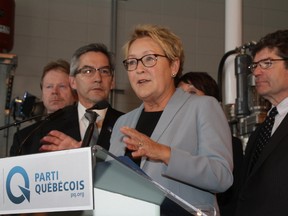 Parti Quebecois Leader Pauline Marois said if her party wins Quebec’s April 7 provincial election, a separate Quebec would continue to use the Canadian dollar as its official currency. (CHRISTIAN RICHARD/QMI AGENCY)