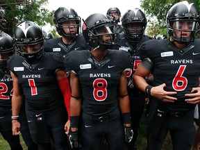 The Carleton Ravens football team took on the Waterloo Warriors at Keith Harris Stadium in Ottawa On, Saturday Sept 7, 2013. The Warriors defeated the Ravens 47-8. The Ravens take the field for the first time in 15 years Saturday.  Tony Caldwell/Ottawa Sun/QMI Agency