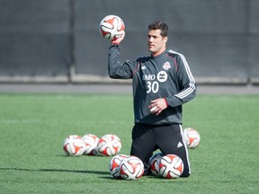 Toronto FC goalkeeper Julio Cesar in training on March 14. (Chris Coulter, QMI Agency)