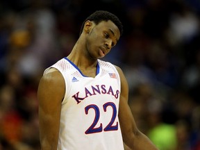 Andrew Wiggins walks off the court after a loss to Iowa State at the Big 12 tourney on March 14. (AFP)