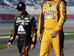 Kyle Busch (right) has five career NASCAR Sprint Cup wins at Bristol. (AFP)