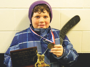 Rory Pink of the Portage Peewee 2 team is the winner of this year's Bob Wilson Memorial Award (submitted photo)