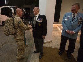 Veterans Affairs Minister Julian Fantino is pictured in Cyprus. (ANDREW CABALLERO-REYNOLDS PHOTO)