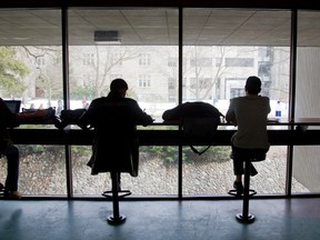 Students study in the Social Sciences building at Western University in London. Ontario is now pushing early career counselling onto children. (MIKE HENSEN, The London Free Press)