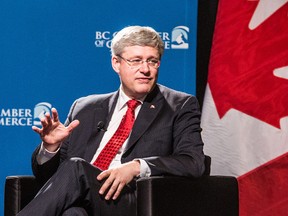 Canadian Prime Minister Stephen Harper participates in a question and answer session with the BC Chamber of Commerce in Vancouver, on Wednesday.
Carmine Marinelli/QMI Agency