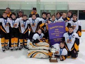 The Mitchell Pee Wee AE's lost in double-OT in the final of their division of the Goderich Young Canada Week hockey tournament this past weekend. SUBMITTED PHOTO