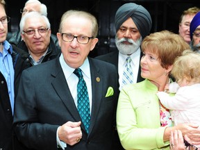 Mississauga mayoral candidate Steve Mahoney, his wife Katie Mahoney and granddaughter Silvie Mahoney. (Handout)