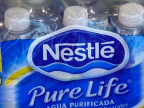 A pack of Nestle Pure Life bottled water is pictured in a showroom at the company headquarters on Feb. 13, 2014. An advocacy group is trying to get the City of Ottawa to stop selling bottled water at its municipal buildings.
REUTERS file photo.