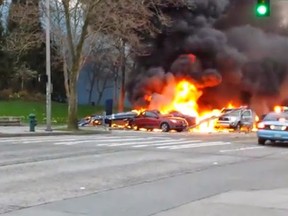 A news helicopter has crashed in downtown Seattle Tuesday. (Screengrab/YouTube)