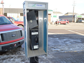 This payphone, located downtown, will be gone as of the spring, due to extremely low revenue. Jordan Small/Cold Lake Sun