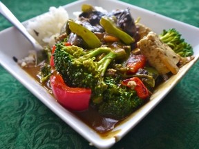 Vegetable stir-fry with broccoli, kale, zucchini and bell peppers is a good way to get greens into your diet. (Supplied photo)