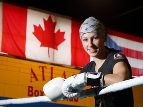 Canadian boxer Mandy Bujold trains at the Atlas Gym in Toronto yesterday. Members of the women’s national boxing team leave for Ukraine on Thursday for a two-week long training camp. (Micheal Peake/Toronto Sun)